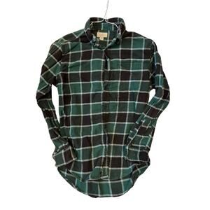 Croft and Barrow Green Checkered Flannel Mens S
